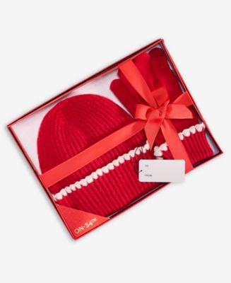 On 34th Ribbed Beanie & Gloves Boxed Set, Macy display picture 3