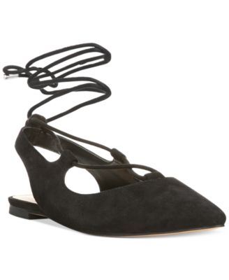 franco sarto black suede flats