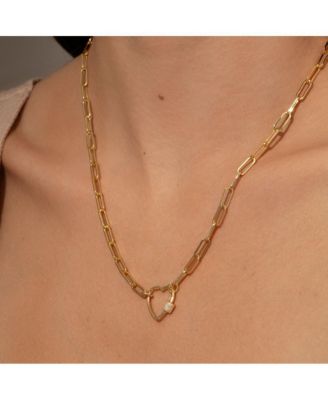 Rhodium-Plated Silver Locked Heart Necklace