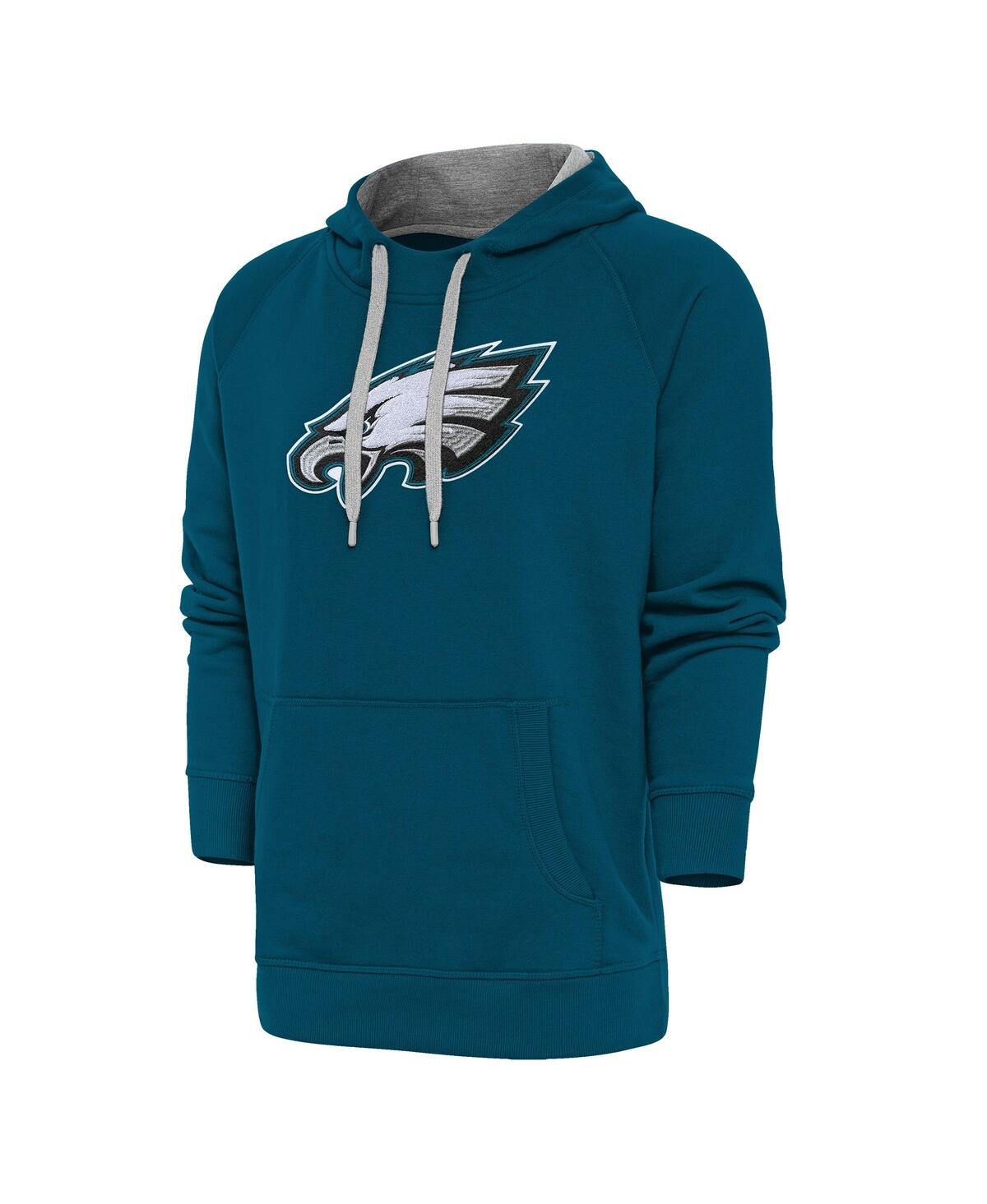 Men's Midnight Green Philadelphia Eagles Victory Chenille Pullover Hoodie - Teal