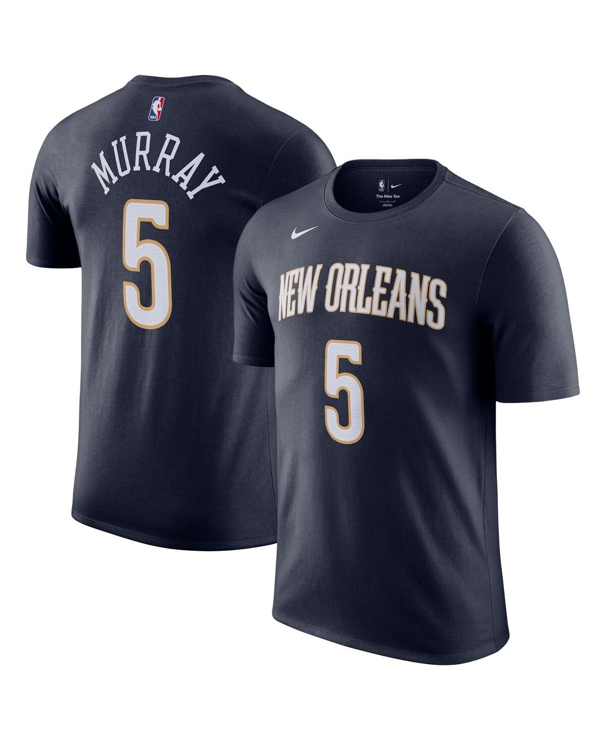 Nike Men's And Women's Dejounte Murray Navy New Orleans Pelicans Name Number T-shirt In Blue