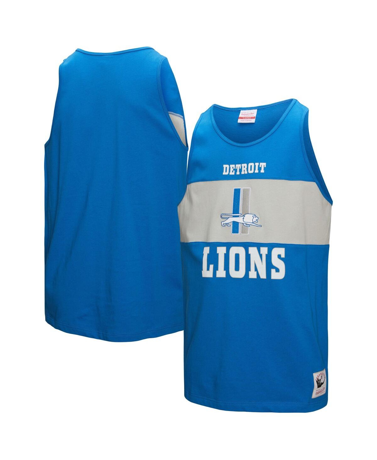 Mitchell & Ness Men's Blue Detroit Lions Retro Color Block Tank Top In Blue