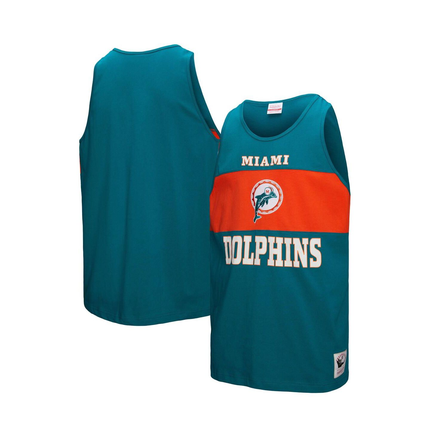 Мужской топ Mitchell & Ness Aqua Miami Dolphins Retro Color Block — фото 1