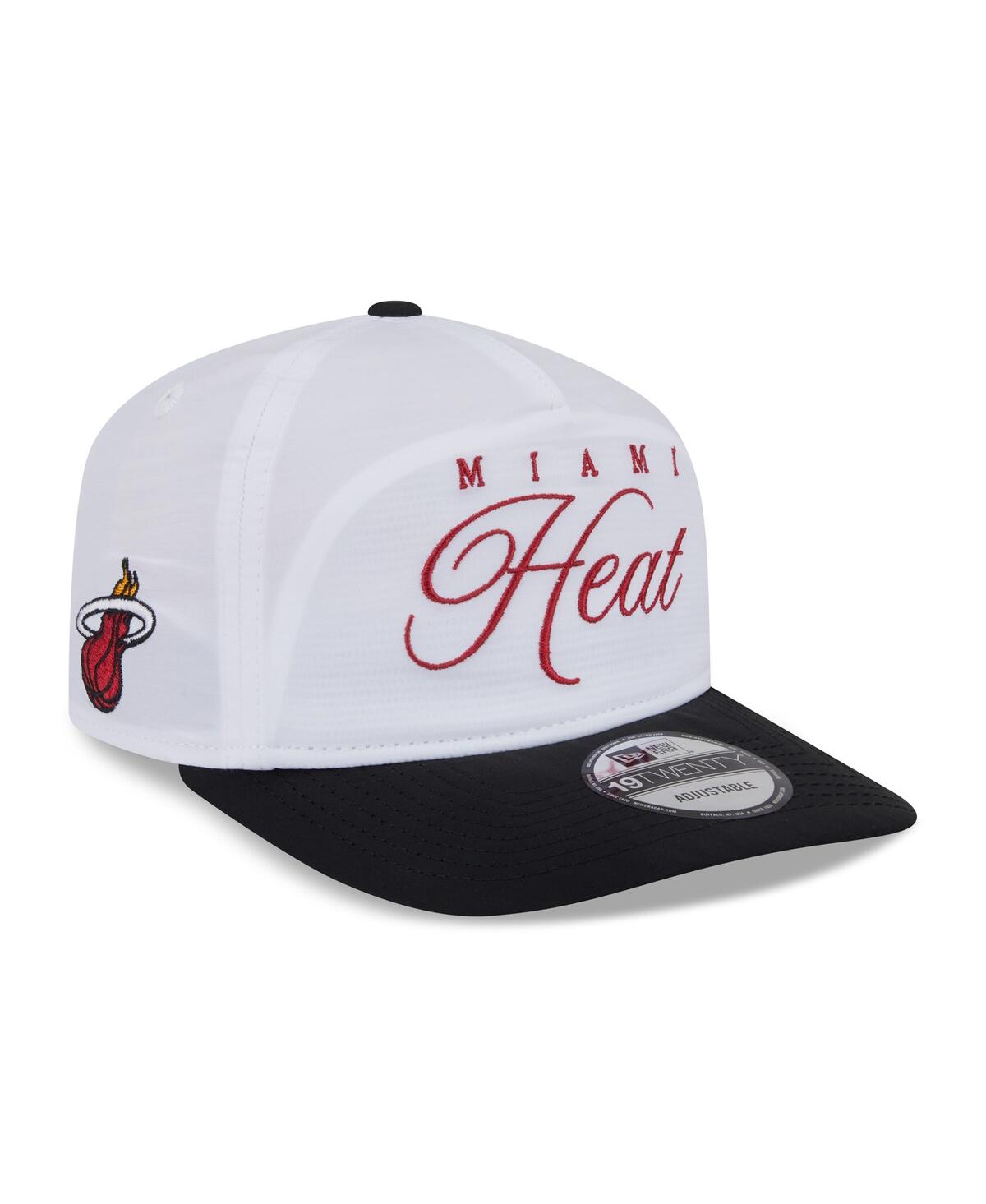 Men's White/Black Miami Heat 2025 Nba Draft On-Stage Nylon 19TWENTY Adjustable Hat - White, Black