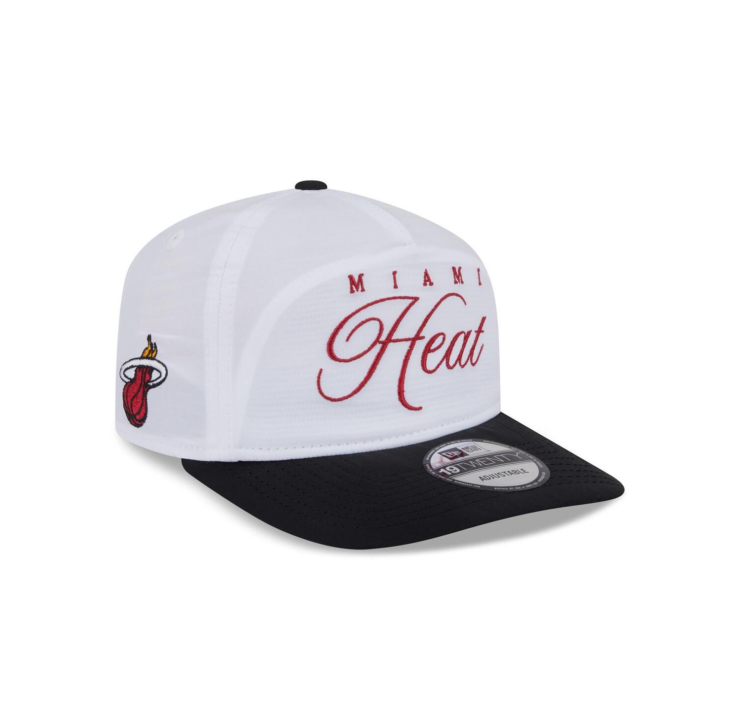 Men's White/Black Miami Heat 2025 NBA Draft On-Stage Nylon 19TWENTY Adjustable Hat