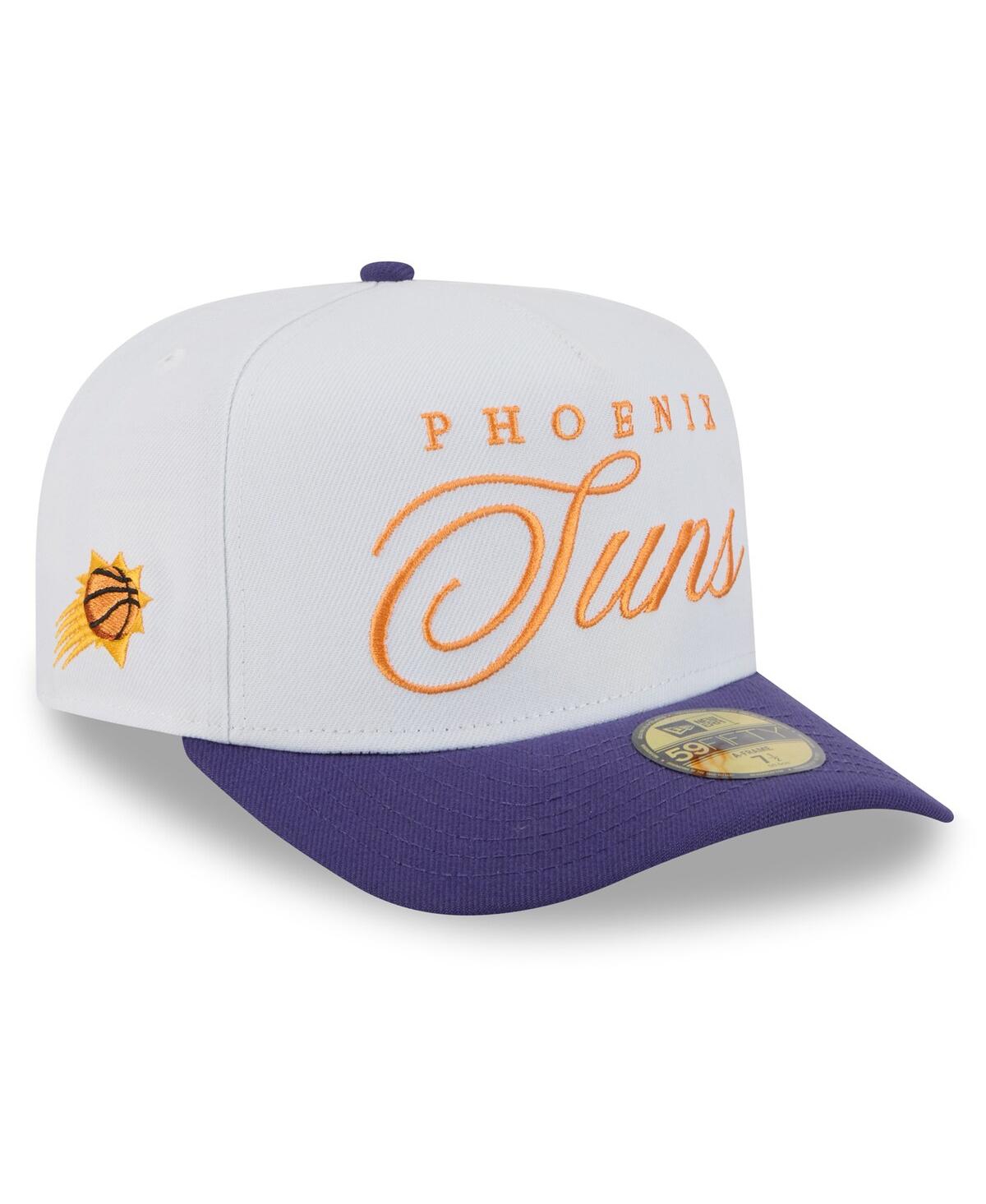 New Era Men's White/purple Phoenix Suns 2025 Nba Draft A-frame 59fifty Fitted Hat In Multi
