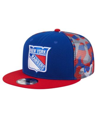 New Era - Men's Blue/Red New York Rangers Camo Meshback 9FIFTY Snapback Hat