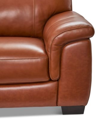 Cobbie Leather 89" Sofa, Macy's Exclusive 