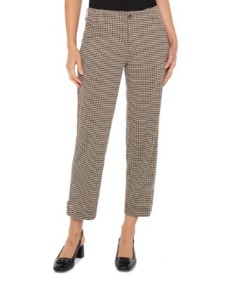 Liverpool Los Angeles - Petite Houndstooth Cropped Utility Pants