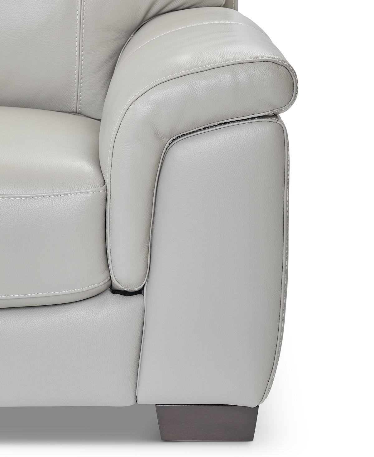 Macy's Cobbie Leather 69" Loveseat,  Exclusive In Gray