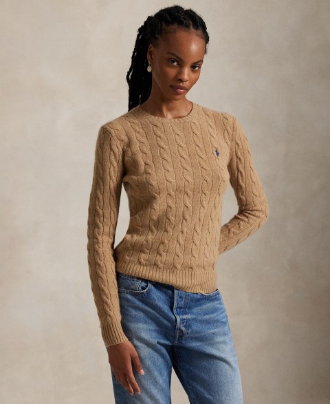 Женские Polo Ralph Lauren Women's Cable Wool-Cashmere Crew Neck Sweater