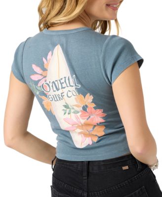 Juniors' Board Bloom Graphic Cotton T-Shirt 