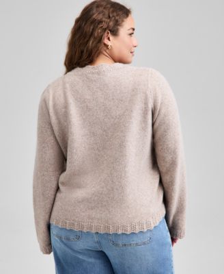 Trendy Plus Size Pointelle Knit Cardigan,  Macy's Exclusive 
