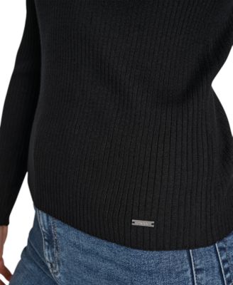 Petite Ribbed Johnny-Collar Sweater