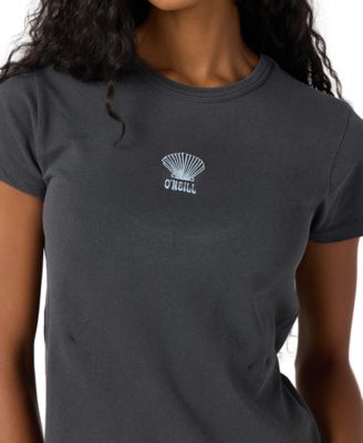 Juniors' Shelly Graphic Cotton Crewneck T-Shirt 