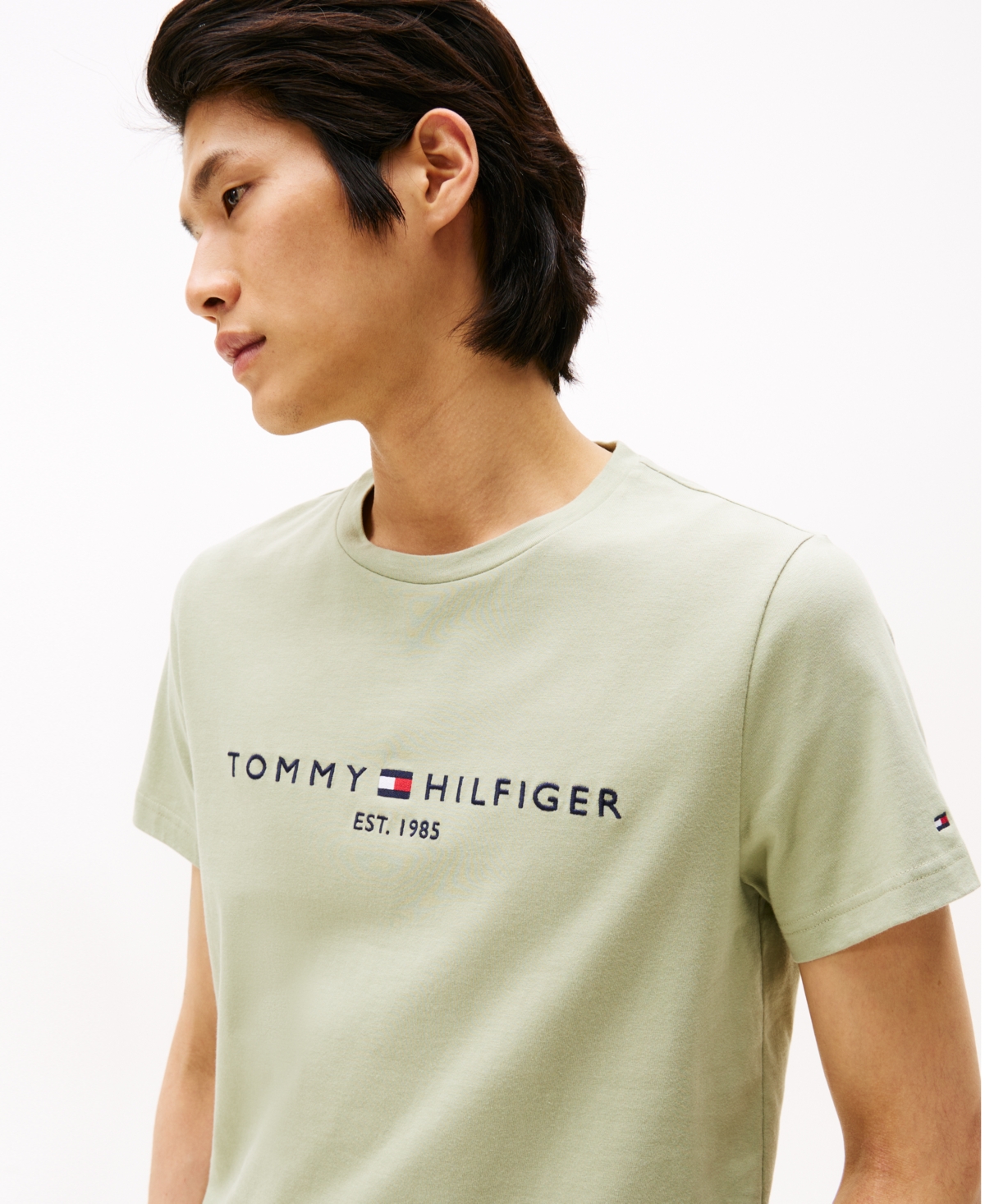 Tommy Hilfiger Men's Embroidered Logo Slim-fit Crewneck T-shirt