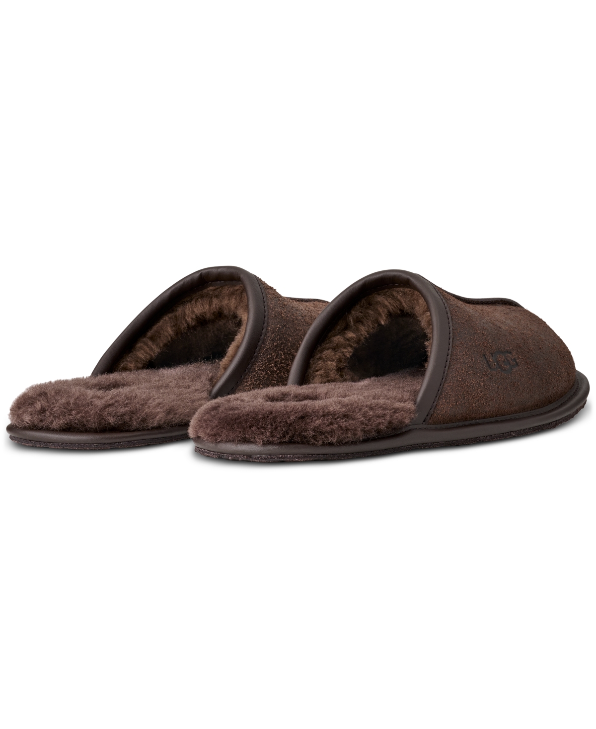 Ugg Men's Scuff Leather Distressed House Slipper In Brown