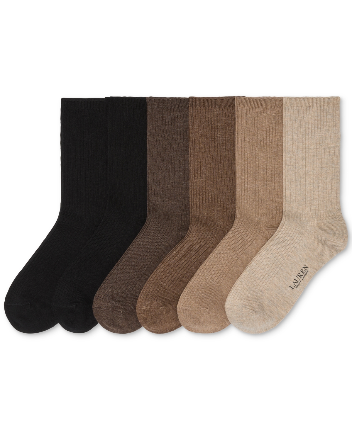 Ralph Lauren Women's 6-pk. Rib Trouser Socks L3250pk2 In Multi