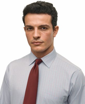 Brooks Brothers Men's Regular-Fit Spread Collar Grid Check Dress Shirt