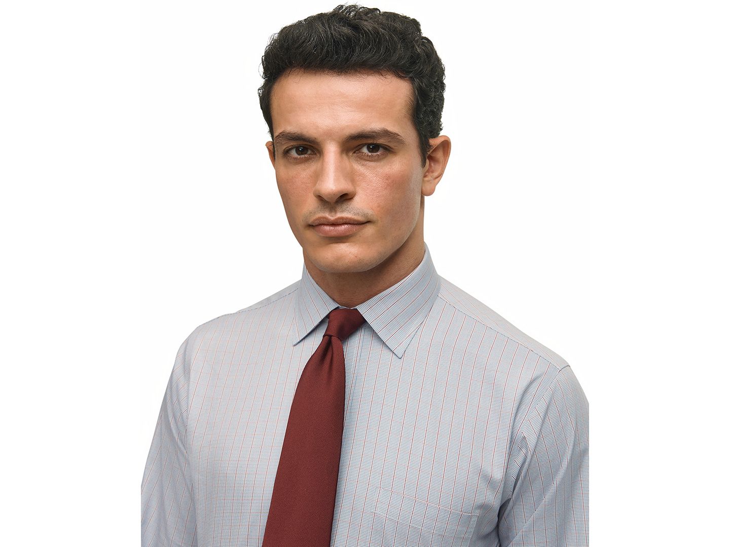 Мужская рубашка Brooks Brothers Regular-Fit Spread Collar Grid Check Dress Shirt, цвет: Тёмно-синий — фото 3