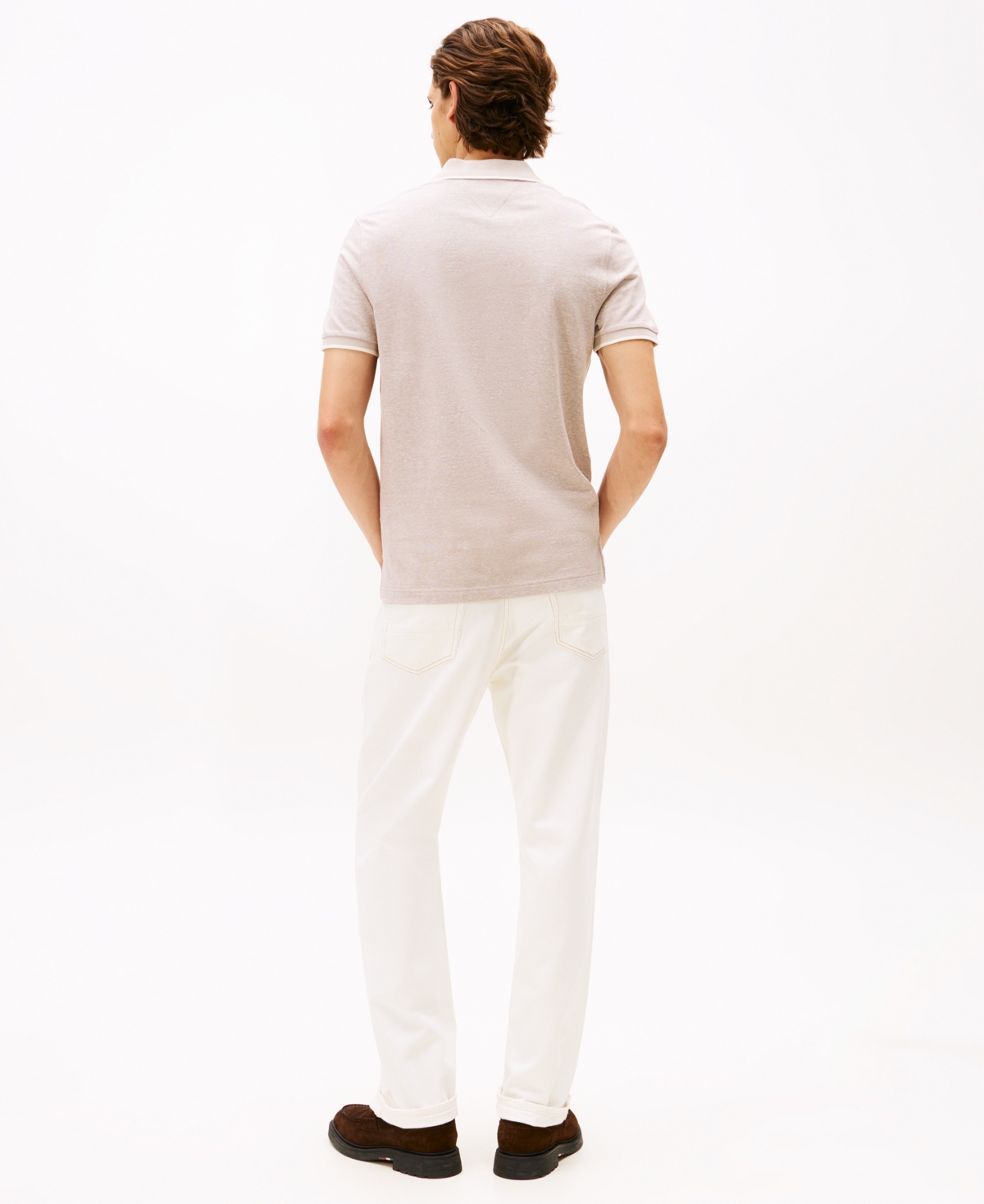 Tommy Hilfiger Men's Regular-fit Tipped Linen Polo Shirt In Neutral
