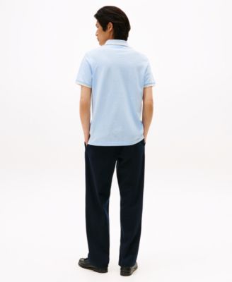 Men's Regular-Fit Tipped Linen Polo Shirt 