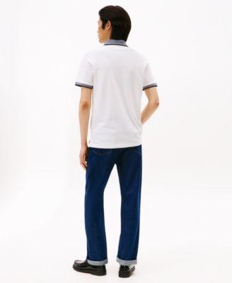 Men's Regular-Fit Tipped Linen Polo Shirt 