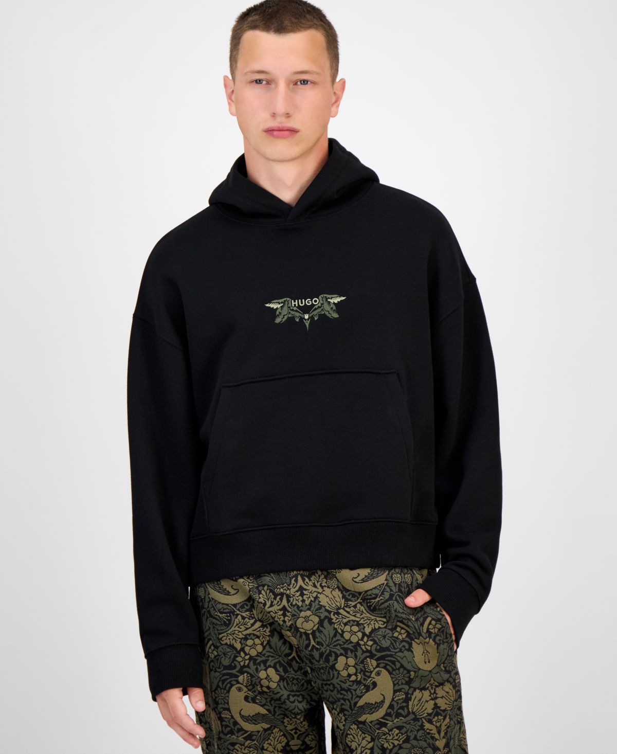 Мужская толстовка свободного кроя Dimstone с длинным рукавом и вышитым логотипом Hugo Boss