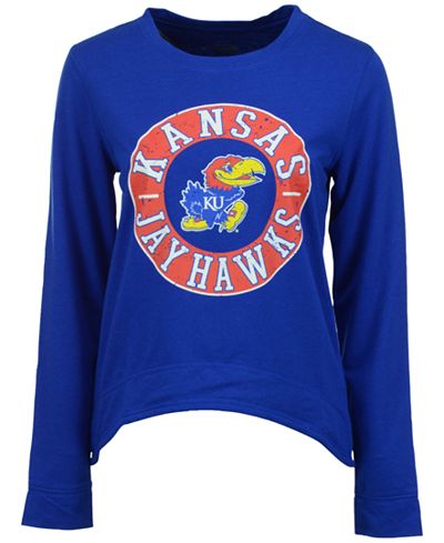 Concepts Sport Women's Long-Sleeve Kansas Jayhawks Home Field Fleece Sweatshirt