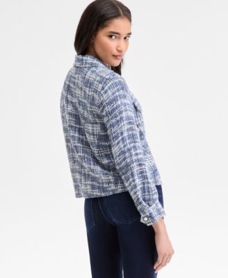 Women's Boucle Pearl-Button Jacket