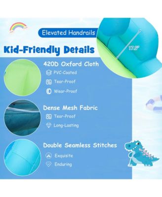 Inflatable Water Slide Blowup Water Park with Dual Slides Without Blower