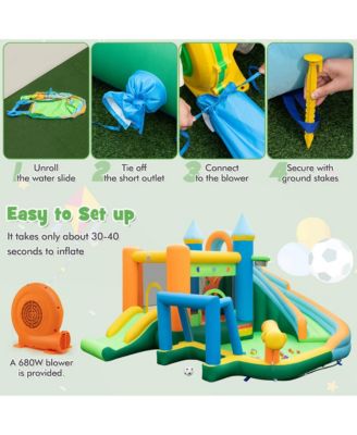 Inflatable Water Slide Kids Blow up Water Park with Climbing Wall Blower Included