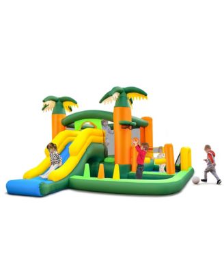 Tropical Inflatable Bounce Castle 8-in-1 Giant Jumping House with 680W Blower