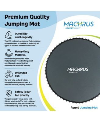 Trampoline Replacement Mat with Sturdy 108 V-Rings - Compatible w/ 16ft Round Frame & 7.5" Springs - Ultra Durable PP Mat w/ High Elasticity