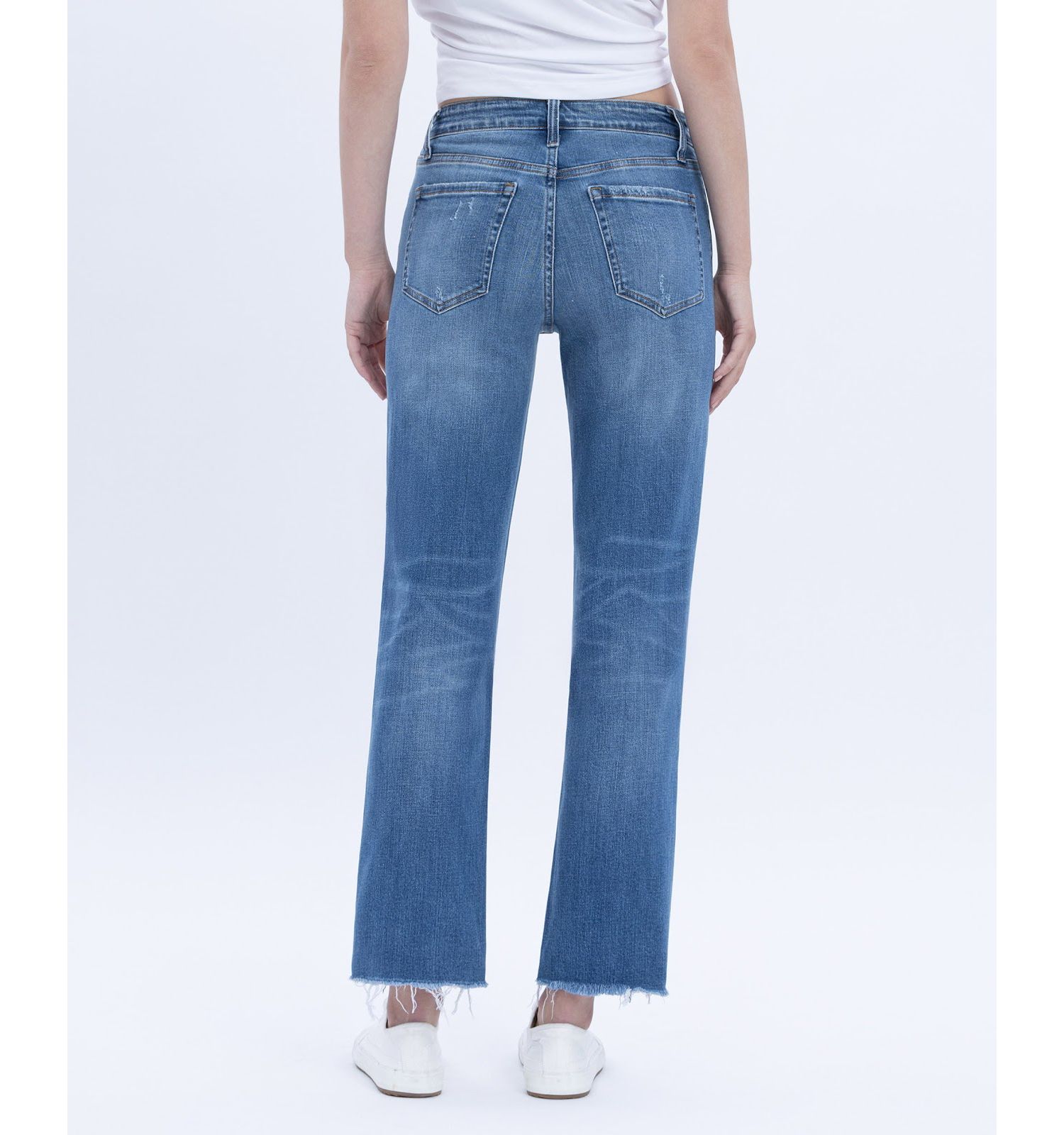 Women's Mid Rise Crop Straight Jeans