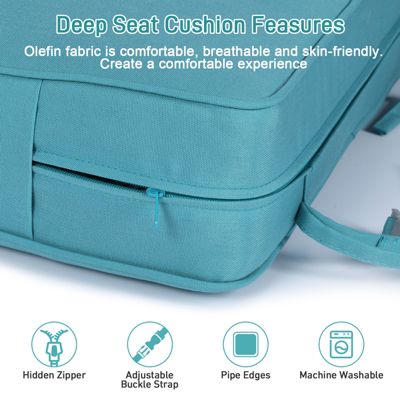 24.4” x 24.4”x5.1” Patio Furniture Outdoor Deep Seat Cushion(2 pieces)