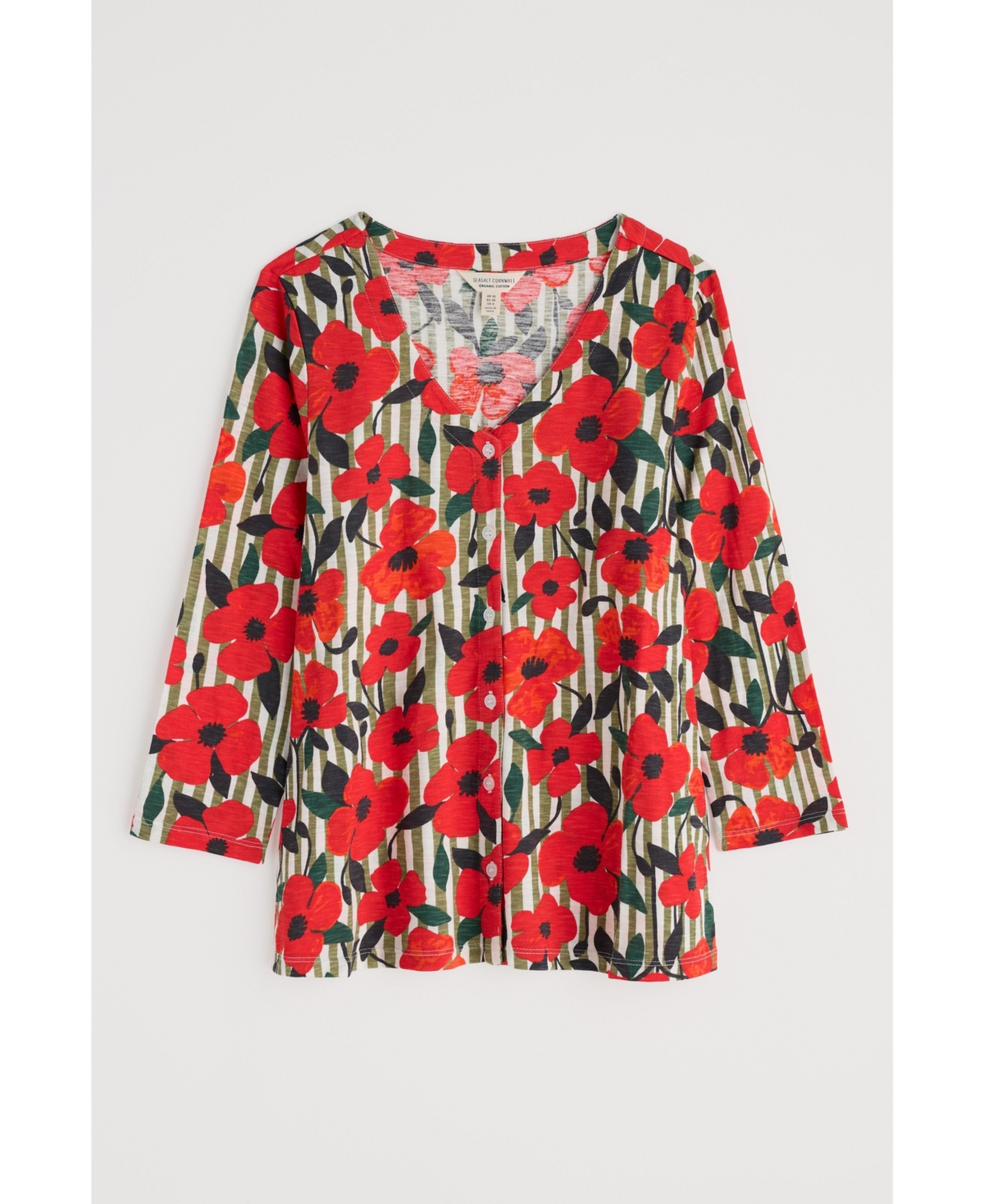Seasalt Cornwall Women's Studio Glass Quarter Sleeve Top