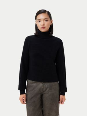 Women's Cashmere Cropped T-Neck Sweater