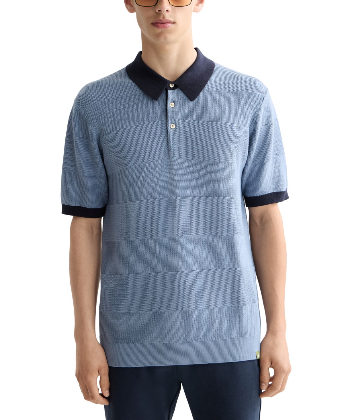 Мужская рубашка поло Тон в тон с коротким рукавом