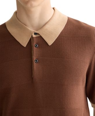 Men's Short Sleeve Tone-on-Tone Polo Shirt