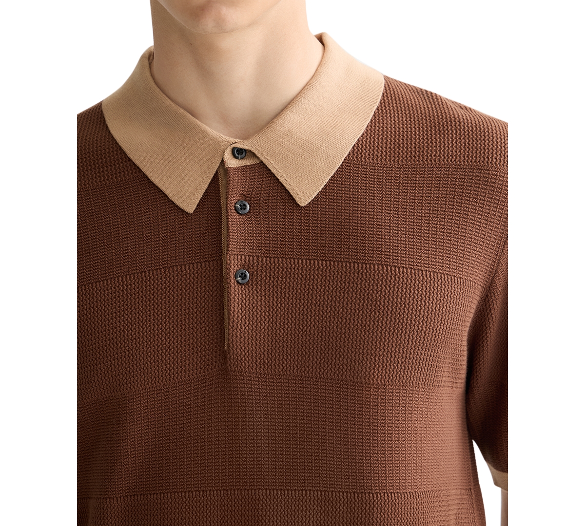 Scotch & Soda Men's Short Sleeve Tone-on-tone Polo Shirt In Brown