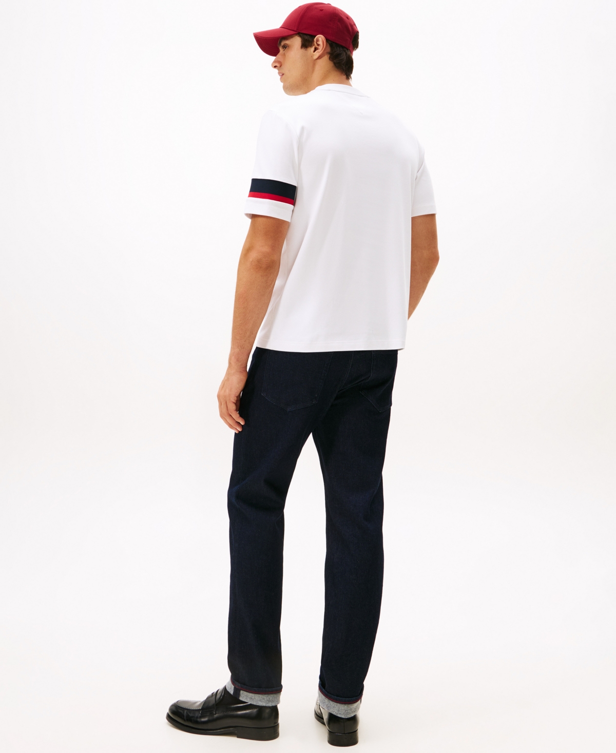 Tommy Hilfiger Signature Stripe Sleeve T In White