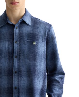 Men's Relaxed Fit Long Sleeve Button-Front Shadow Shirt