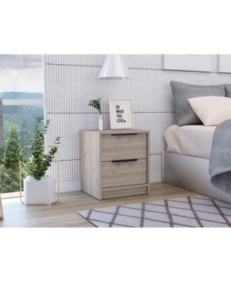 Stylish Rectangular One Drawer Nightstand with Wood Top for Small Spaces