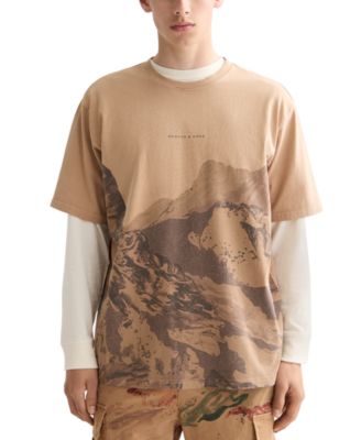 SCOTCH & SODA - Men's Relaxed Fit Short Sleeve Mountain Graphic Crewneck T-Shirt