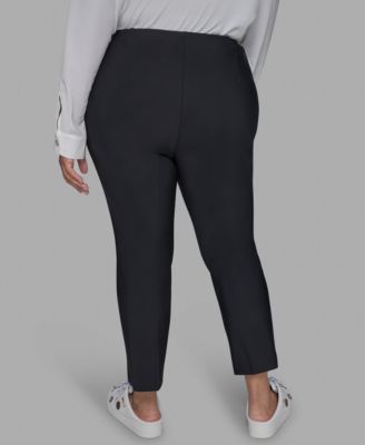 Plus Size Zip-Pocket Slim Pants