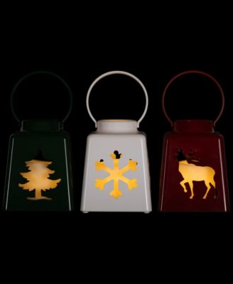 LED Lighted Christmas Candle Lanterns, Set of 3