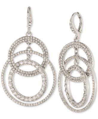 Pav&eacute; Crystal Orbital Drop Earrings