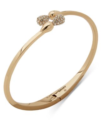 DKNY - Pav&eacute; Pear-Shape Bypass Bangle Bracelet