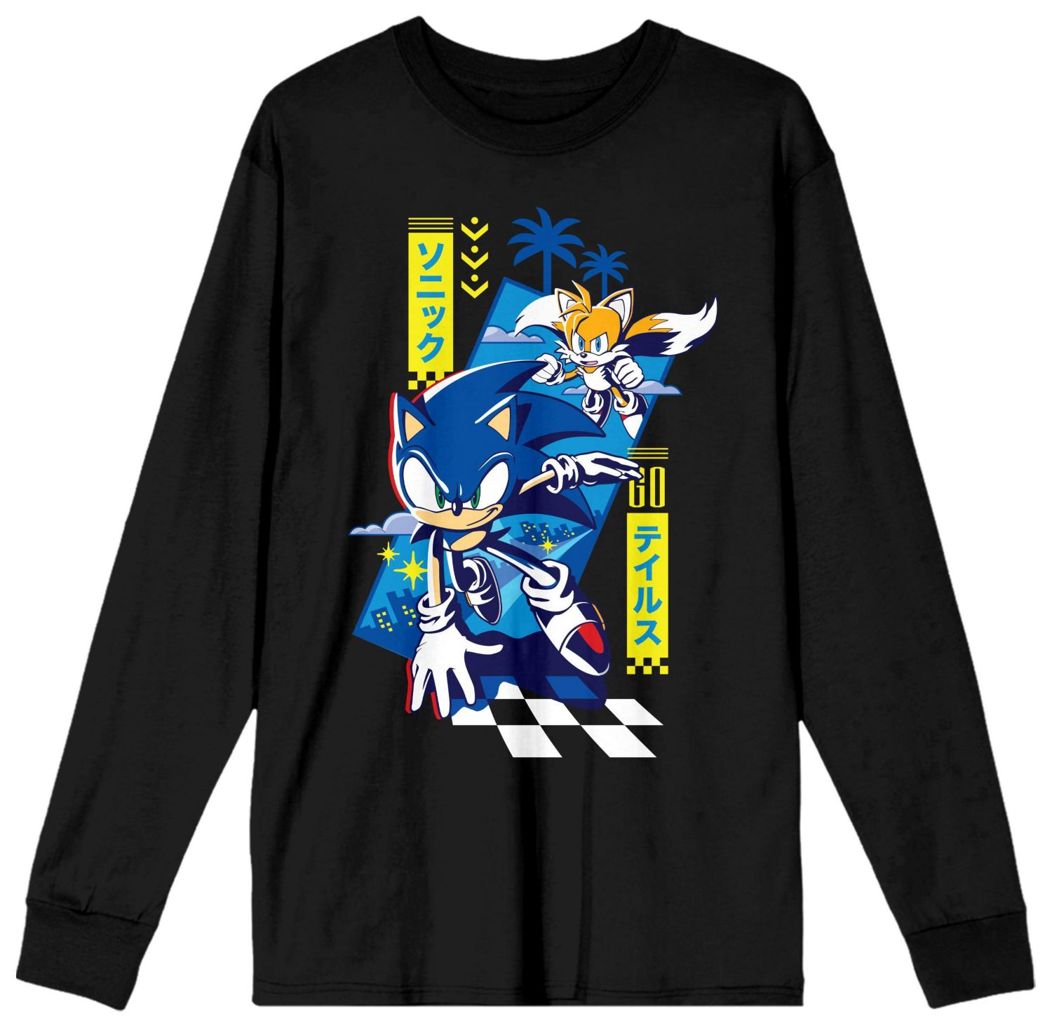 Men's Tails Black Long Sleeve Shirt-XXL